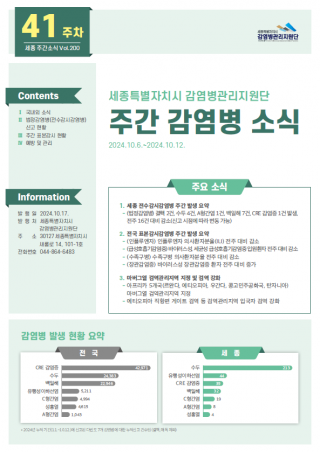 [2024년 41주] 주간 감염병 소식(No.200)