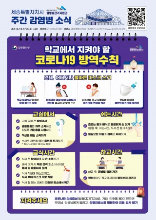 34주 카드뉴스_학교에서 지켜야할 코로나19 방역수칙