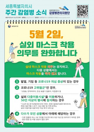 18주 카드뉴스_실외 마스크 착용의무 완화 안내