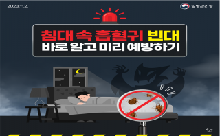 침대 속 흡혈귀 빈대 바로 알고 미리 예방하기(질병관리청)