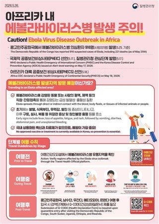 아프리카 내 에볼라바이러스병 발생 주의（출국자용）